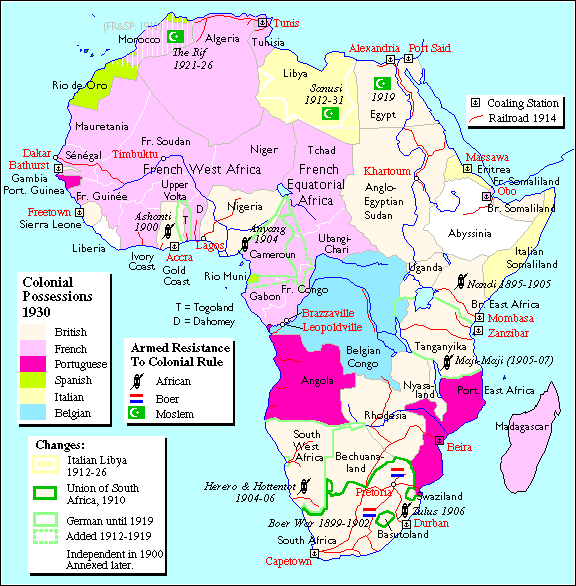 Africa Colonialism Map