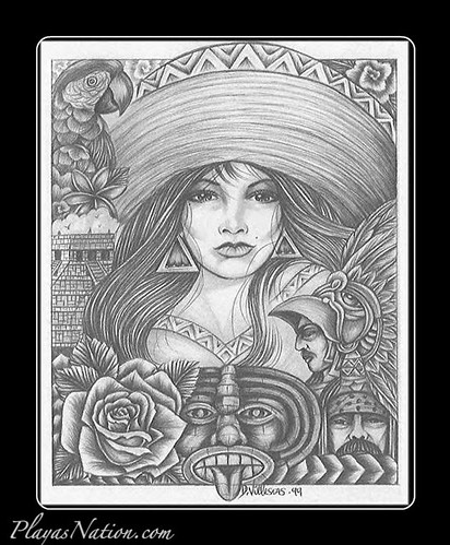 Aztec Woman Drawings