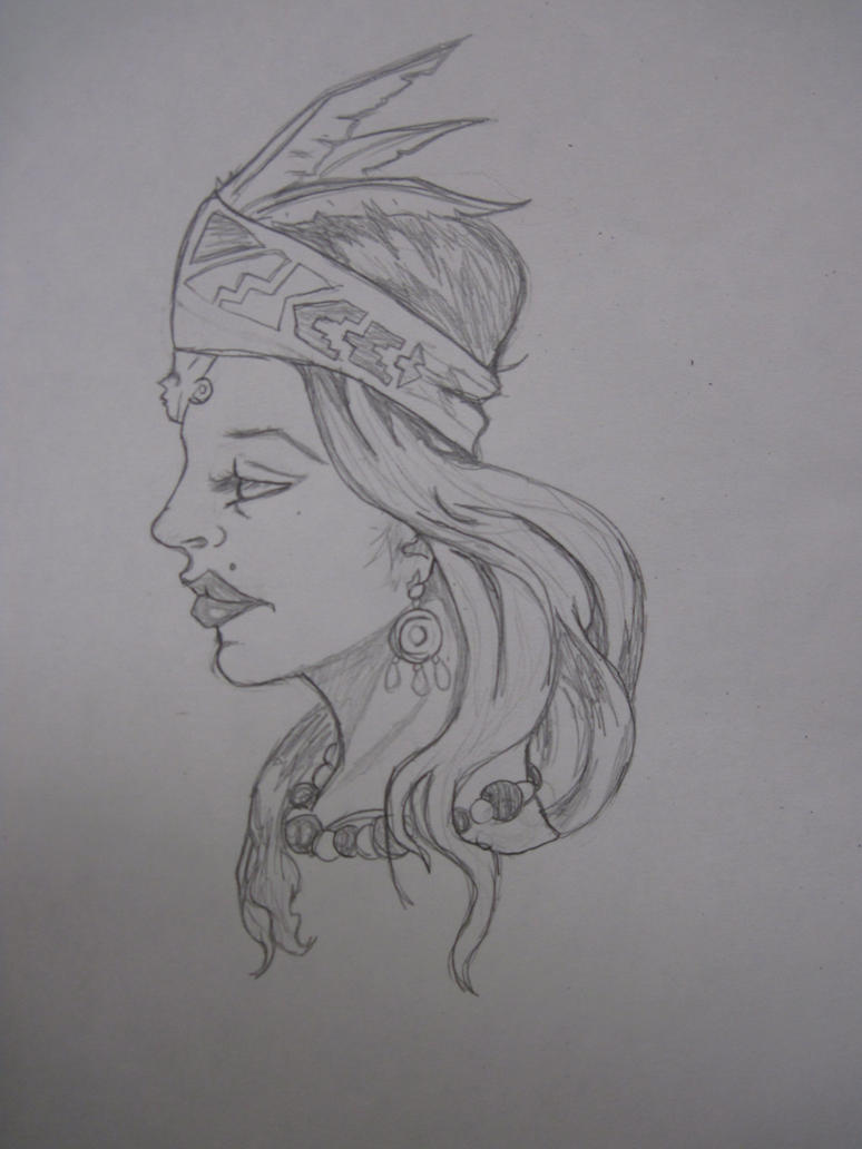 Aztec Woman Drawings