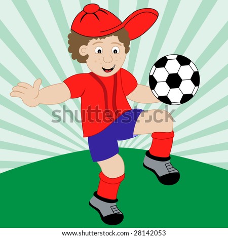 Children Playing Football Clipart