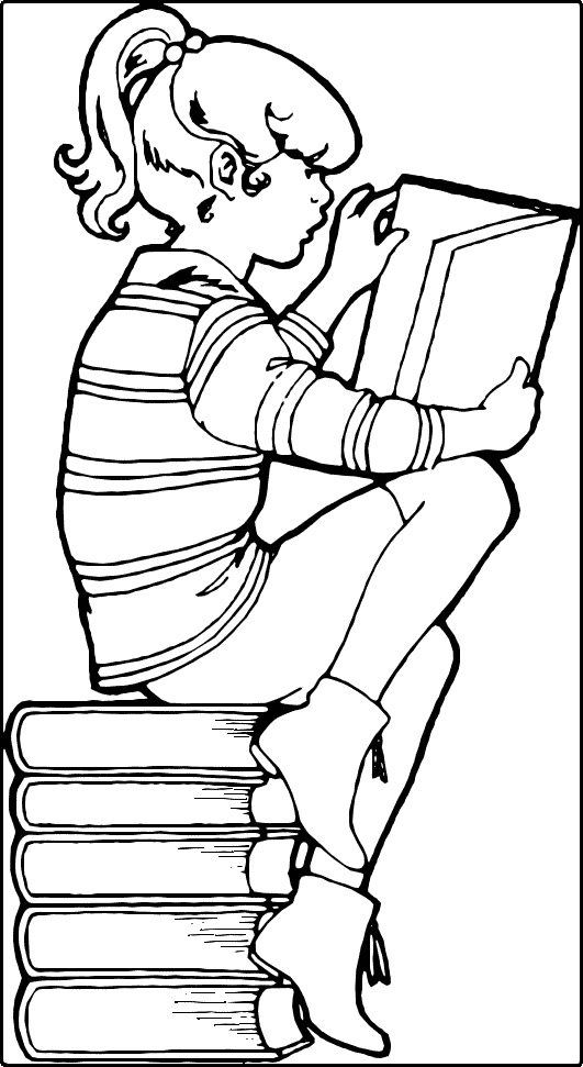 Children Reading Books Clipart