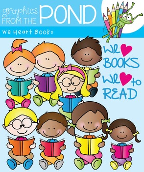 Children Reading Books Clipart