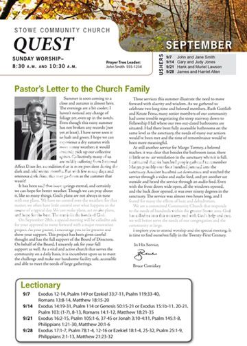 Church Newsletter Ideas
