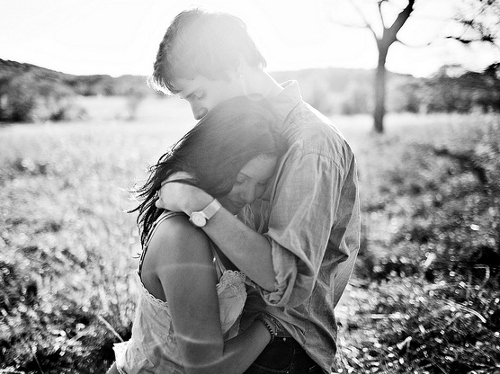 Couples Hugging Black And White