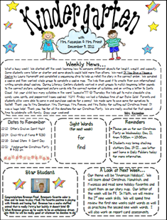 Elementary School Newsletter Templates Free