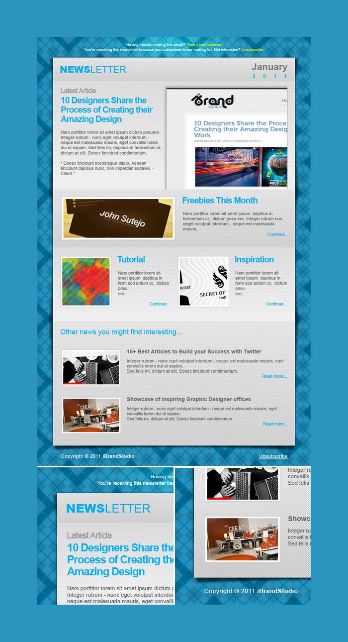 Email Newsletter Templates Psd