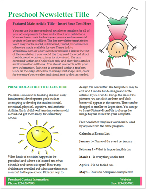 Fall School Newsletter Templates Free