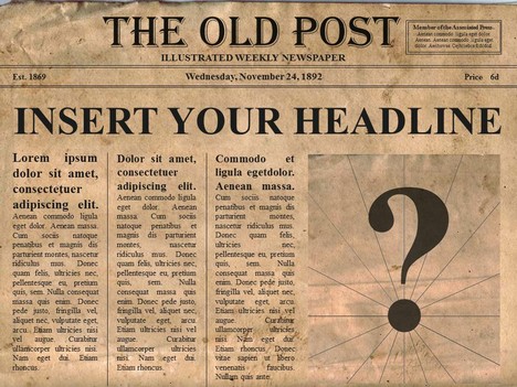 Front Page Newspaper Template For Word