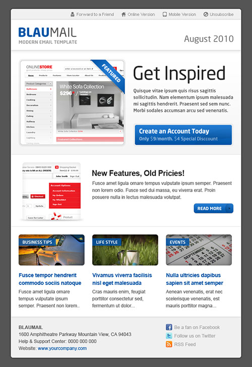 Newsletter Design Inspiration 2012