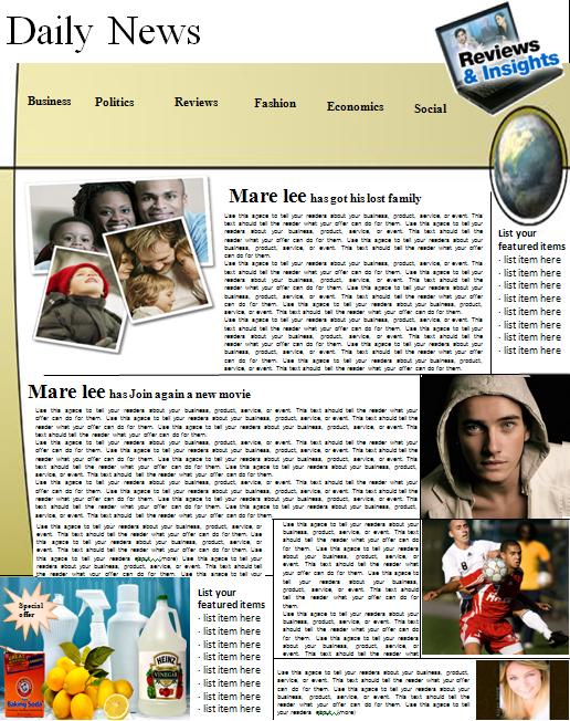 Newspaper Template For Microsoft Word 2010