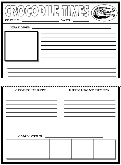 Newspaper Template Free For Kids