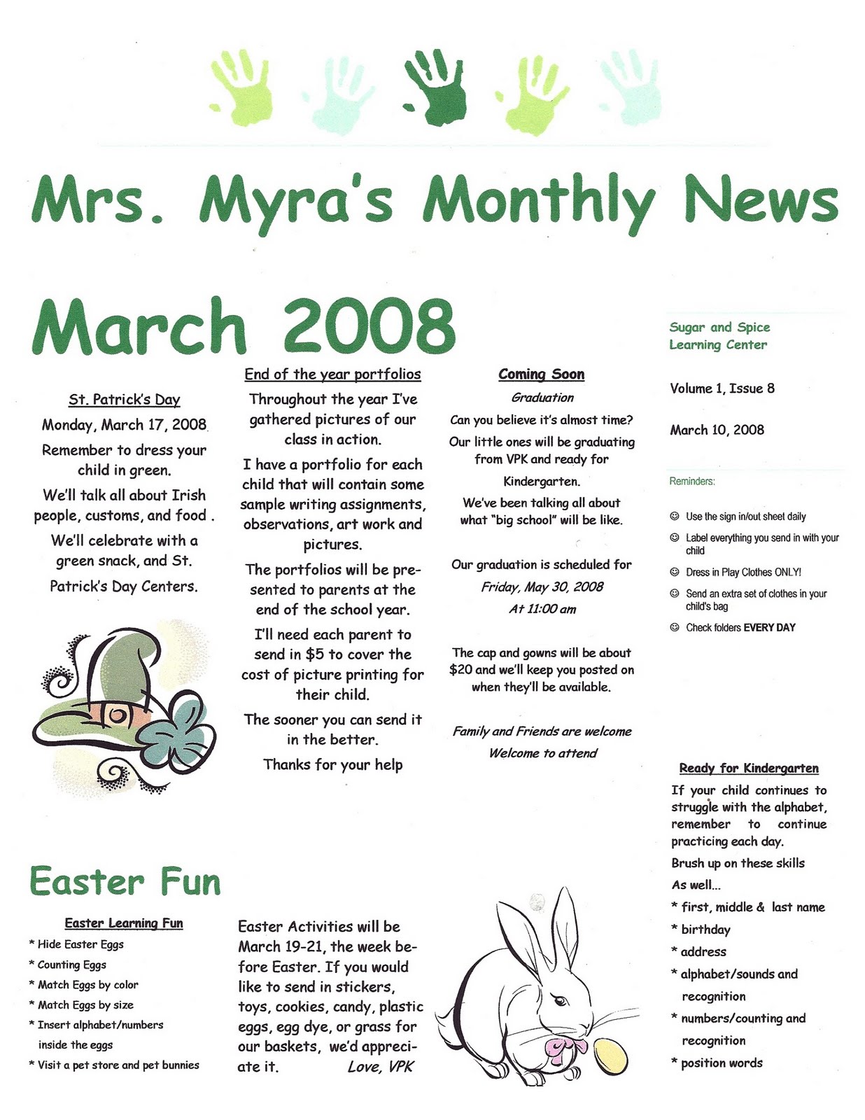 Preschool Newsletter Ideas Fall