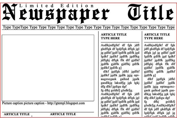 School Newspaper Template For Microsoft Word