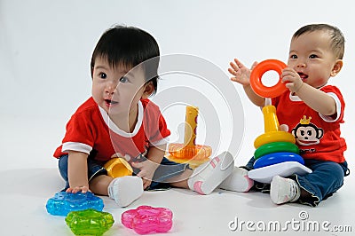 Two Children Playing Together